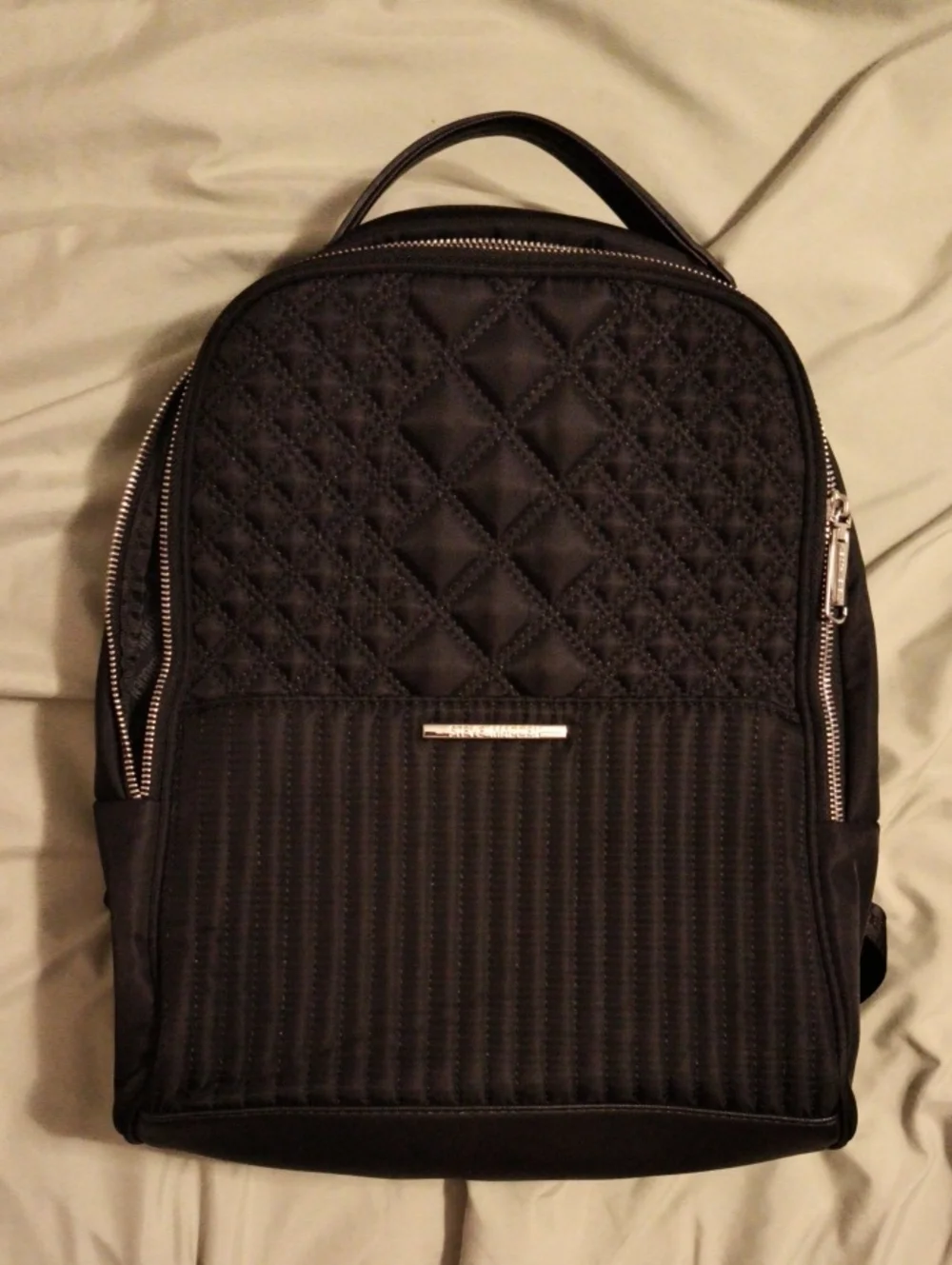 Black Steve Madden Quilted Backpack